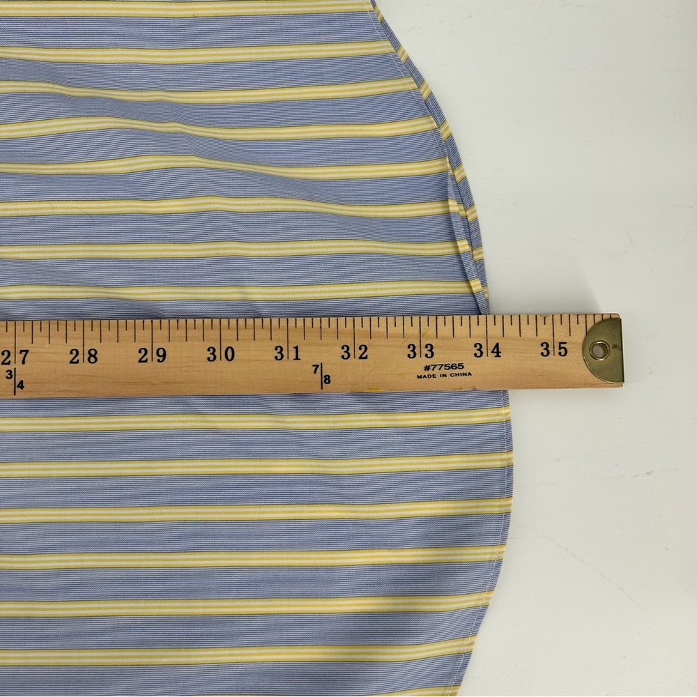 Brooks Brothers Dress Shirt Men’s 16 Button-Down Long Sleeve Striped Blue Yellow - Picture 9 of 9